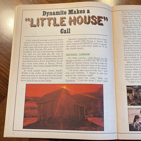 DYNAMITE MAGAZINE - LITTLE HOUSE ON THE PRAIRIE ISSUE - 1975 - Picture 4 of 9